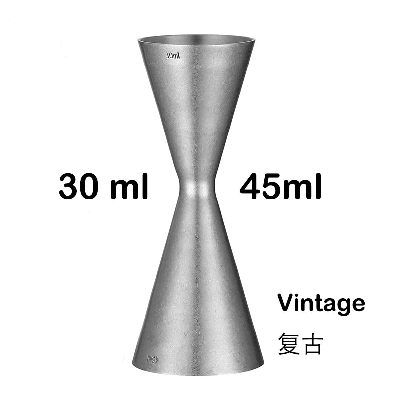 Integrated-Style Jigger Double Cocktail Jigger Bar Measure with Etched Pattern Bar Tools