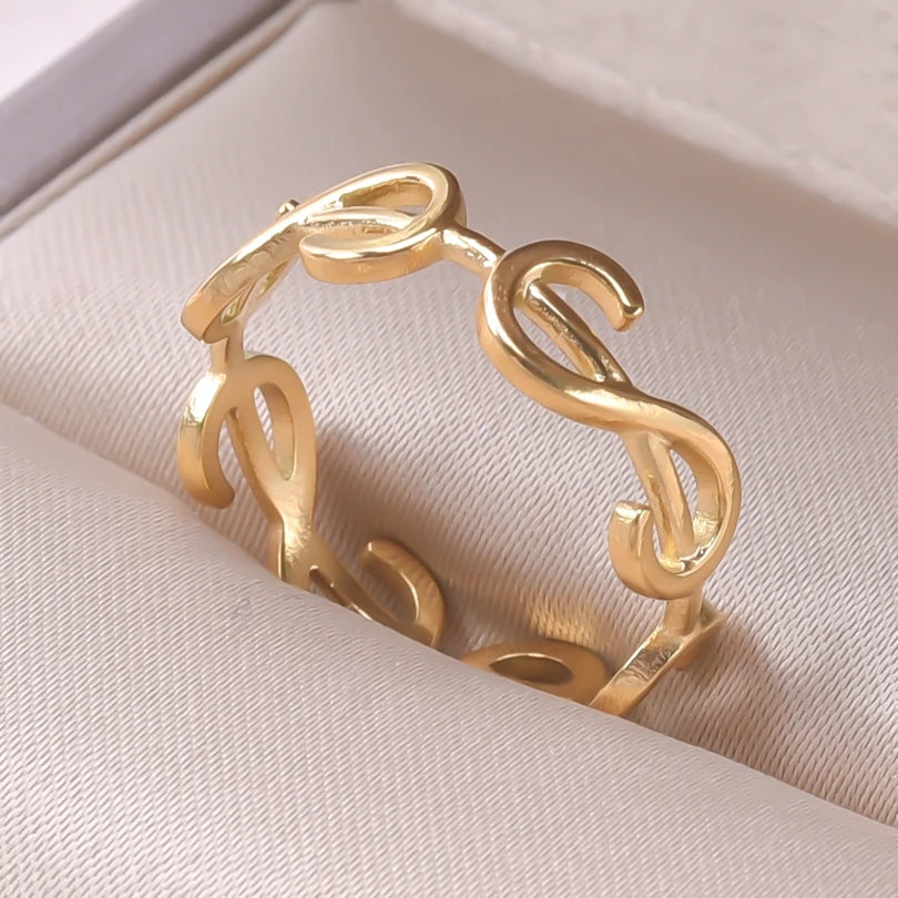 6pcs/lot Wholesale Various Chunky Rings Real Gold Plated Love Abstract DIY Shell Star Sun Bat Shaped Rings Women Jewelry Gifts