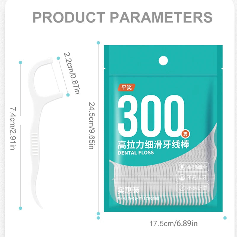 600PCS Dental Floss Picks Interdental Brush Toothpicks Oral Hygiene Care Clean between Teeth Floss Picks for Better Dental Healt