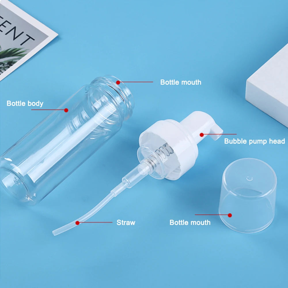 100/150/200ml Plastic Foam Pump Bottle Empty Face Eyelashes Cosmetic Bottle Cleaner Soap Dispenser Foam Bottle