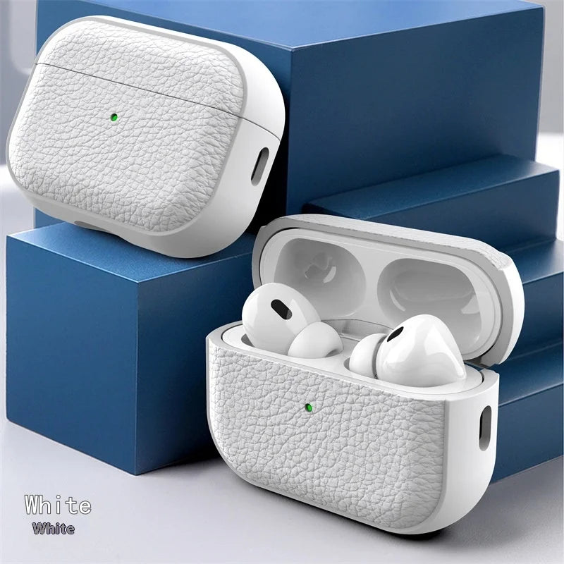 2025 Capa For AirPods Pro 3 Case Soft TPU Leather Design Protective Cover For AirPods 5 4 3 2 Pro 2 Pro2 Pro3 Cases With Lanyard
