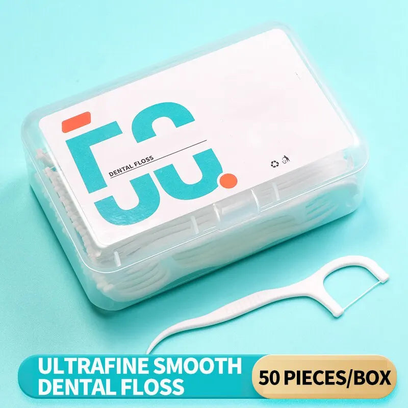 150pcs Dental Floss Plastic Toothpicks-Disposable Cleaning between Teeth-Separate Box-Oral Care