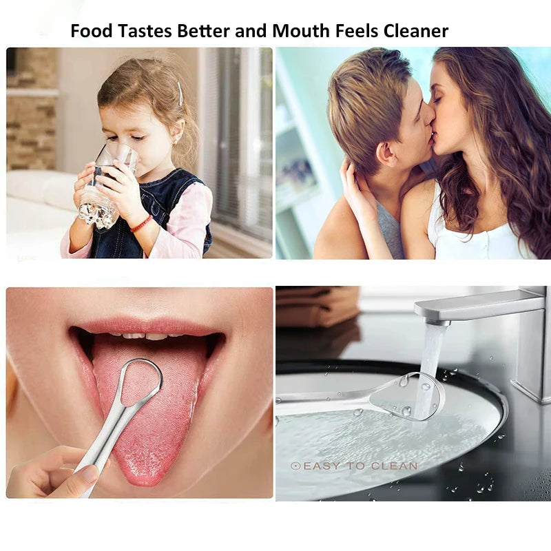 Adult Tongue Scraper Tongue Remover Halitosis Tongue Coating Oral Care Tongue Scraping Brush Stainless Steel Oral Cleaner Tools