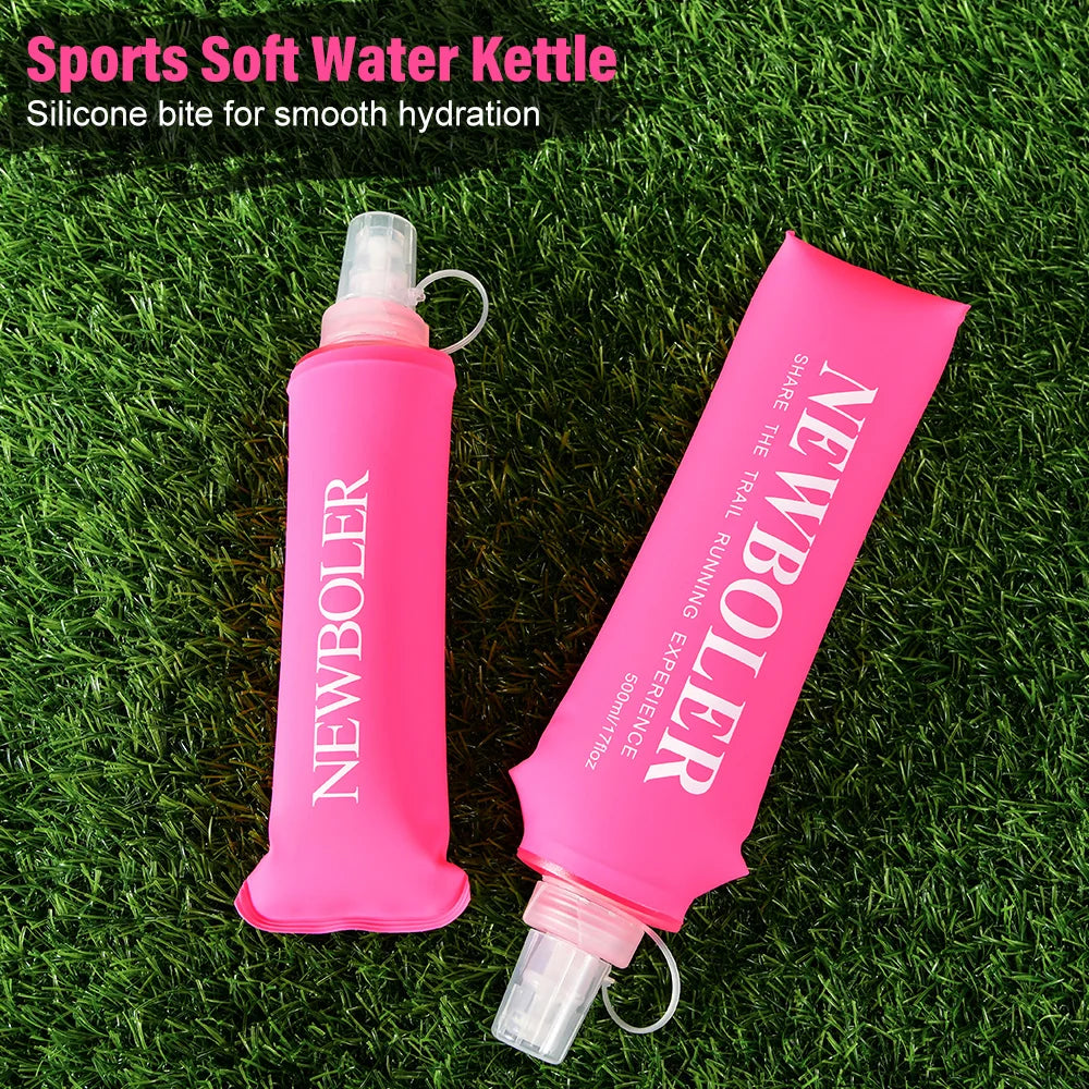 NEWBOLER 150/250/300/500ml Water Bottle TPU Folding Soft Flask Outdoor Sport Running Camping Hiking Travel Portable Water Bottle