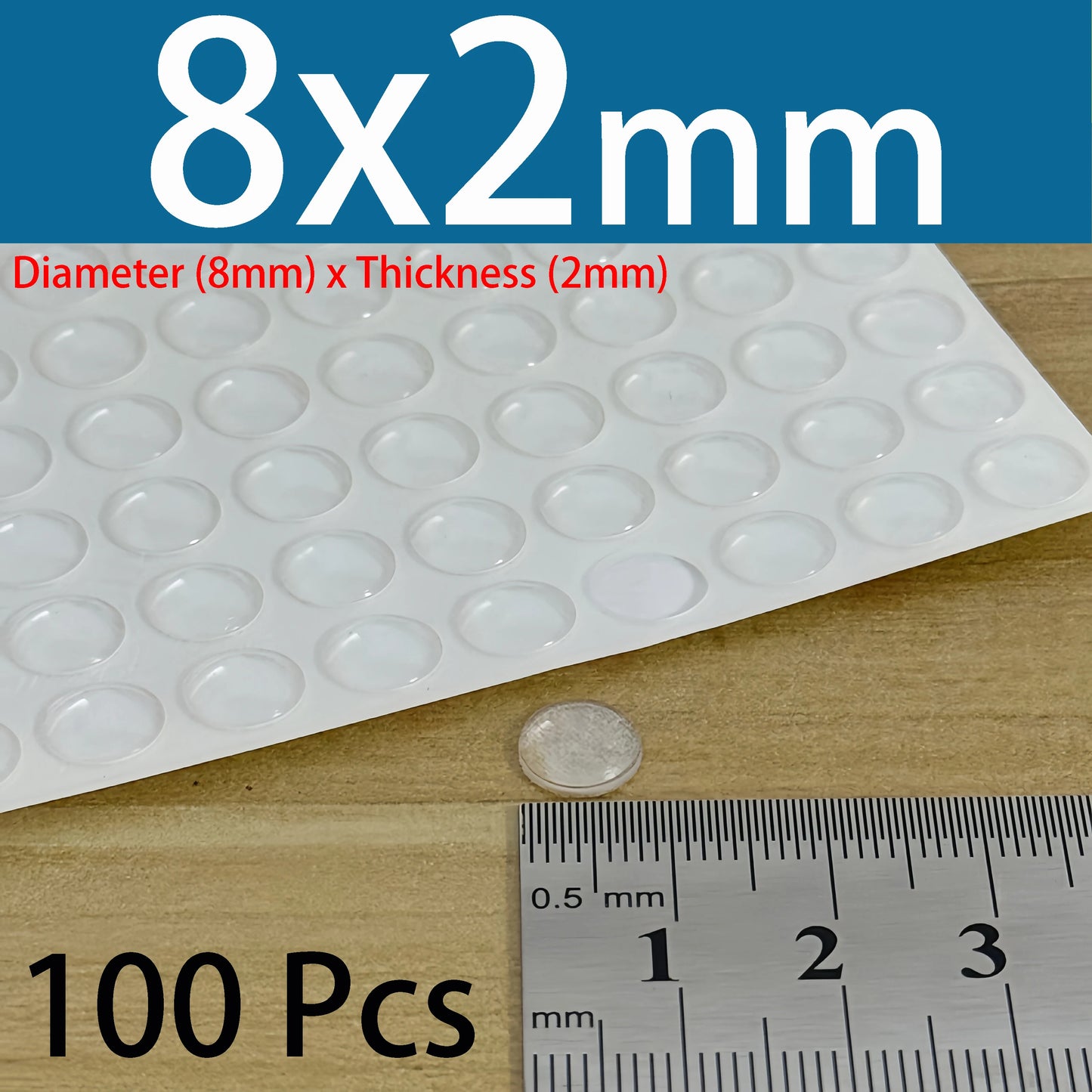 24-100Pcs Clear Self Adhesive Silicone Feet Pads Circular Dome Rubber Damper Buffer Cushion Furniture Cabinet Drawer Door Bumper