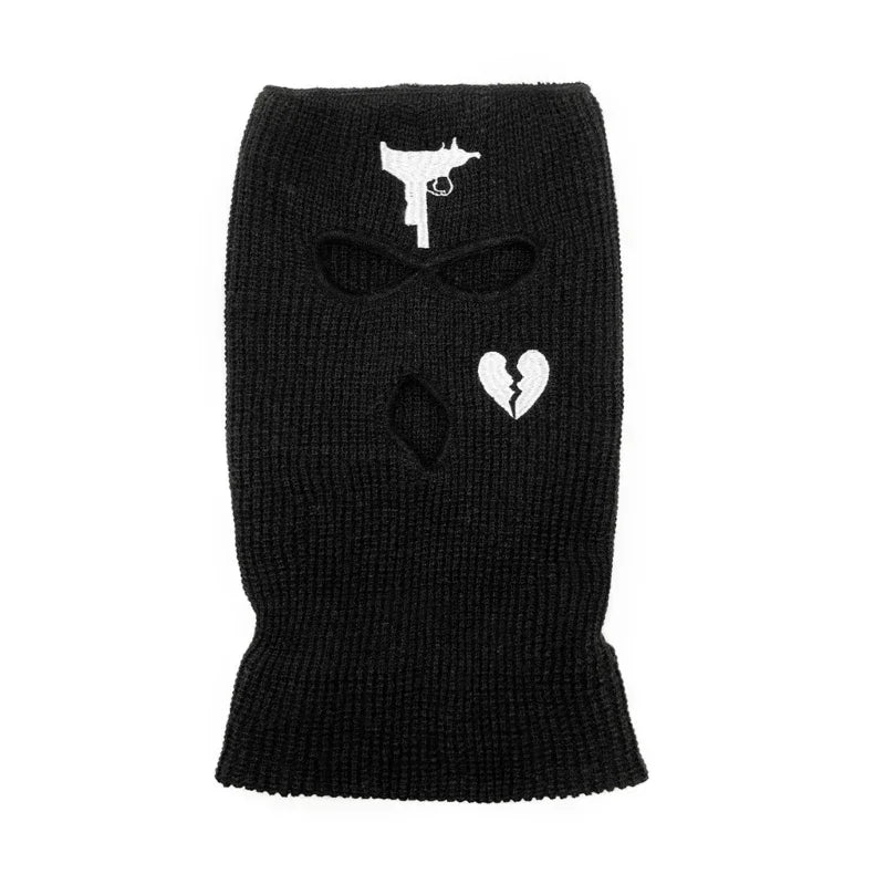Winter Balaclava Skiing Hat with Three Holes Warm Outdoor Knitted Pullover Face Mask Multifunctional Sports