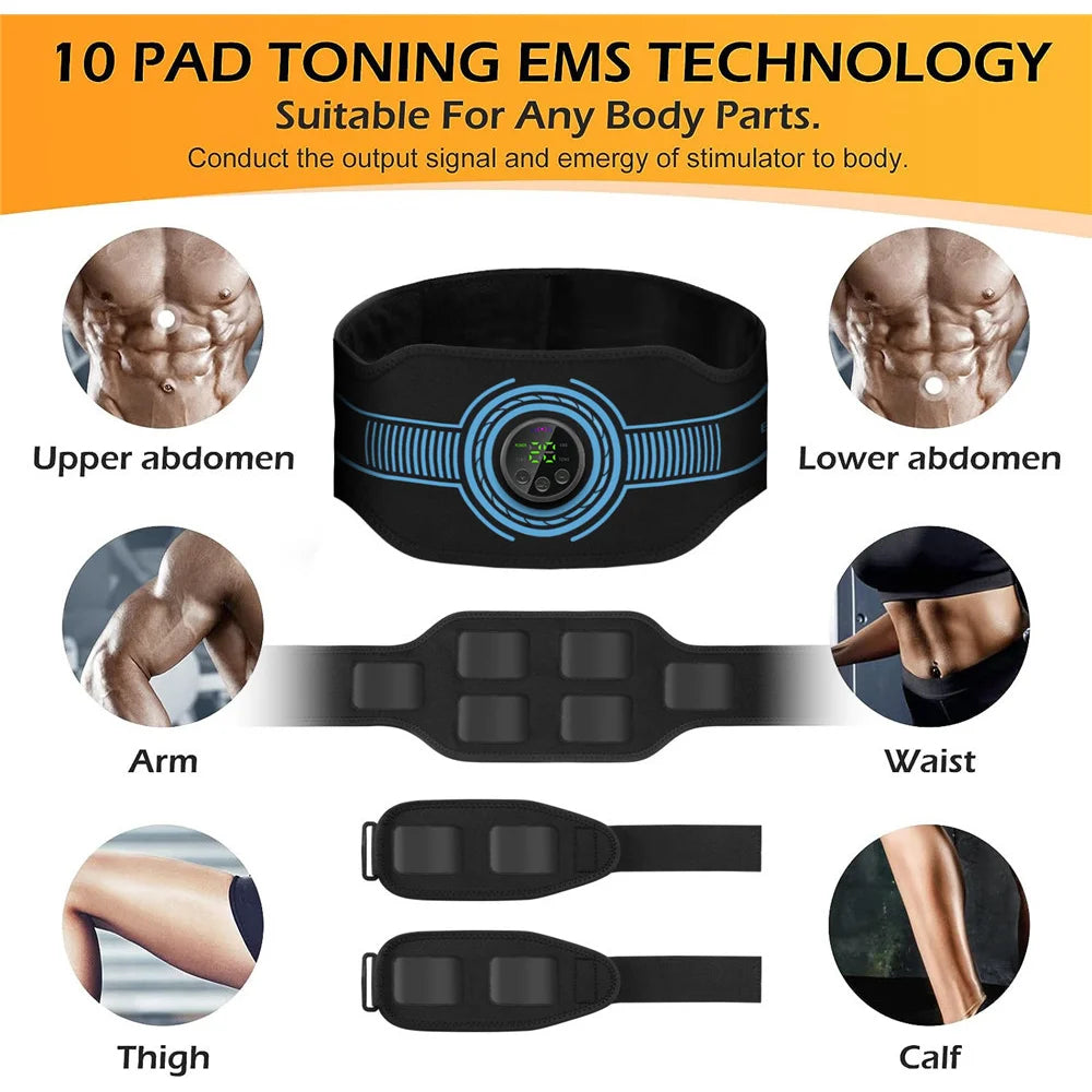 Intelligent EMS Belt Massage Set Full Body Muscle Stimulation Trainer Abdominal Fitness Device USB Charging Version