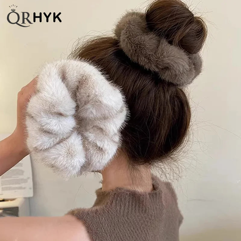 Autumn Winter Versatile Plush Hair Rope For Women Exquisite Simulation Mink Headband Scrunchies Fashion Hair Accessories Gifts