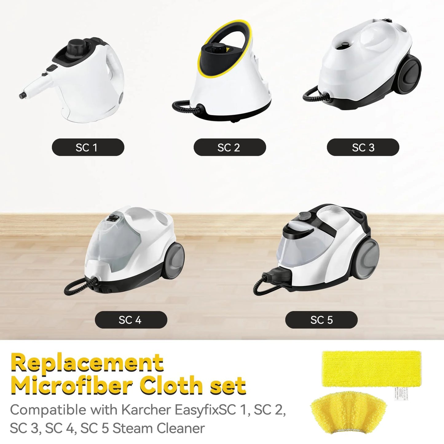 【New】Microfiber Mop Cloths For Karcher Easyfix C1 SC2 SC3 SC4 SC5 SC7  Handheld Vacuum Cleaner Pad Cover Steam Mop Accessories