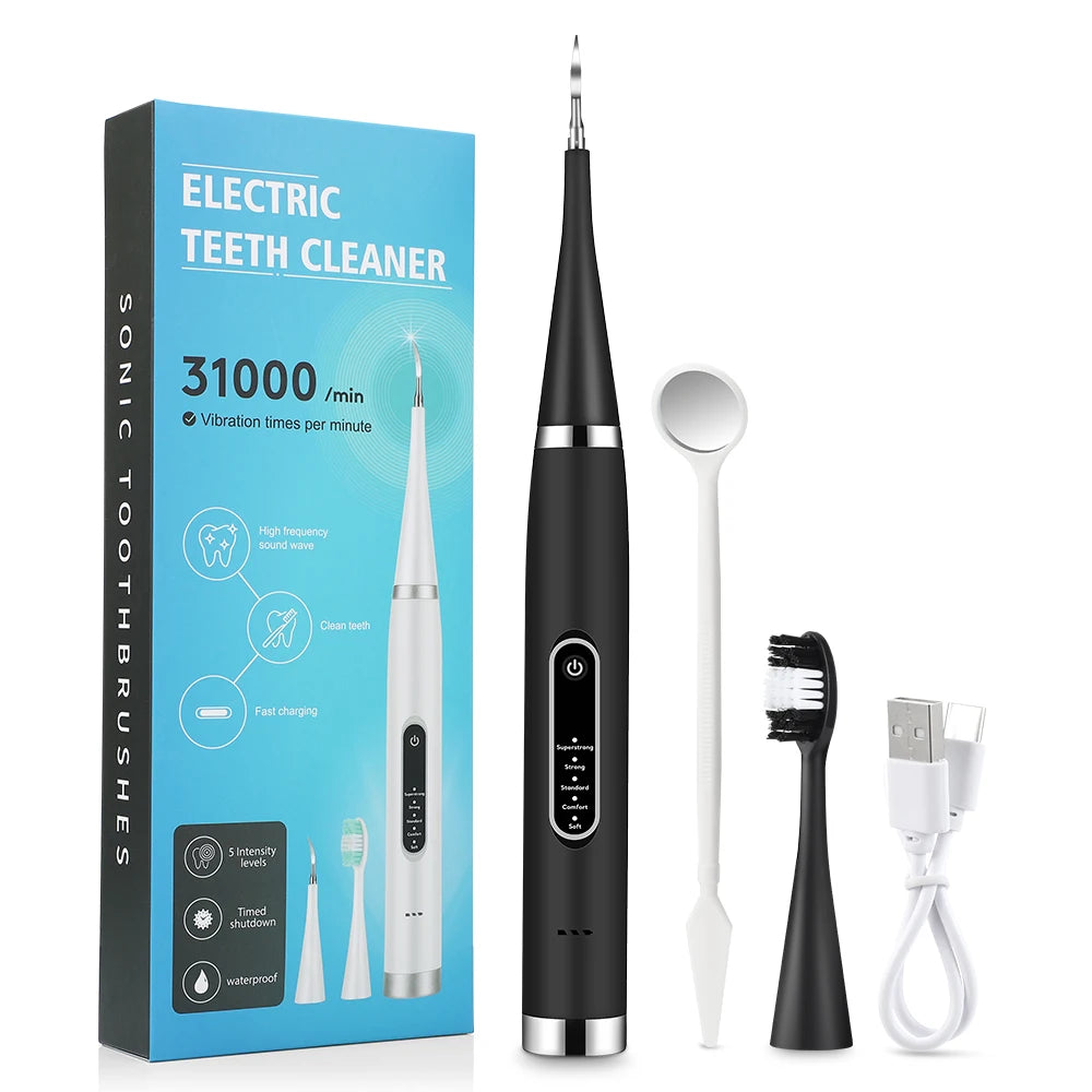 Sonic Electric Toothbrush Teeth Whitening Kit Tooth Whitener Calculus Plaque Tartar Remover Tools Cleaner Stain Oral Care