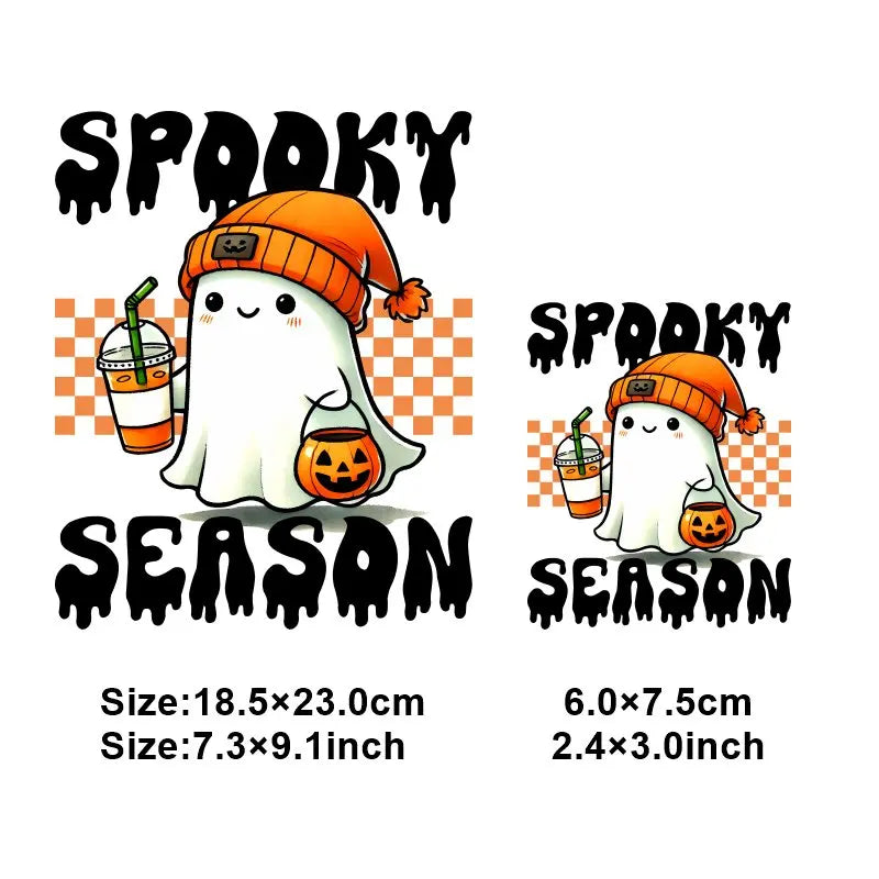 "Halloween is a Life Style"Patch Stickers Iron On Transfers for Clothing Iron Halloween Ghosts Stickers Fusible Applique Badge