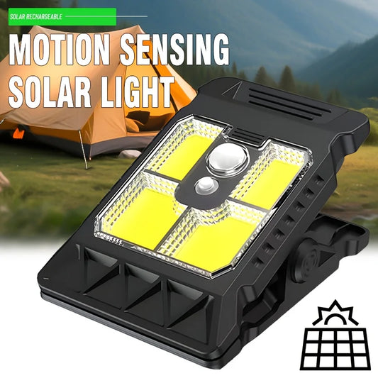Outdoor Solar Clamp On Motion Sensor Lights Waterproof Work Light 3 Lighting Modes Camping Lamp Fence Walls Garage Led Lamps