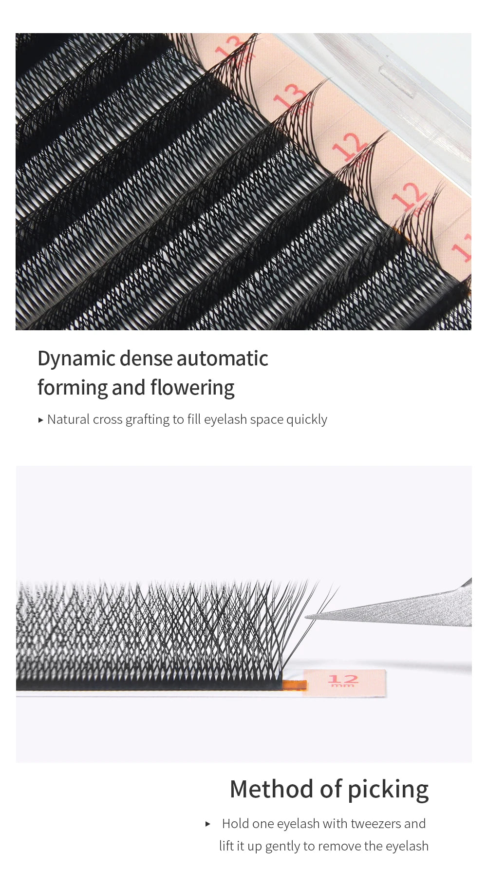 GLAMLASH 2tips 3D W Shape Lashes Extension Premade Volume Fan Eyelashes W Style Shaped Lash Makeup Supplies Natural EyeLash