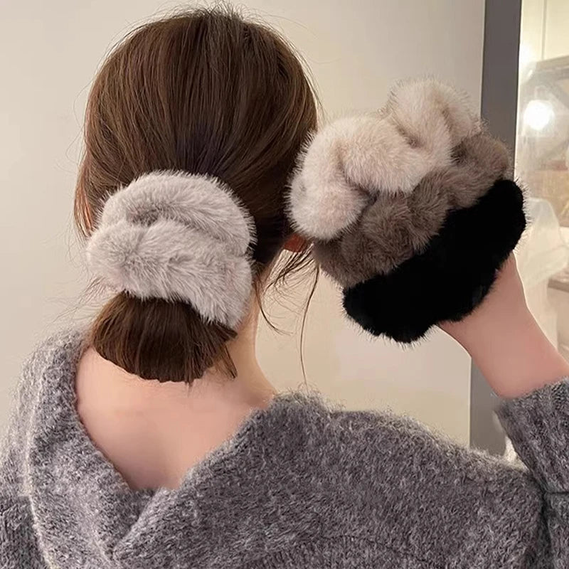Autumn Winter Versatile Plush Hair Rope For Women Exquisite Simulation Mink Headband Scrunchies Fashion Hair Accessories Gifts