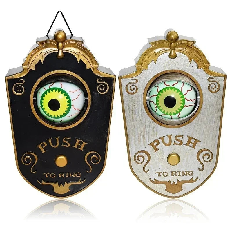 Halloween Doorbell Led Luminous Hanging Doorbell Haunted Party Decor Glowing Horror Props Creepy Eyes with Sound Lights