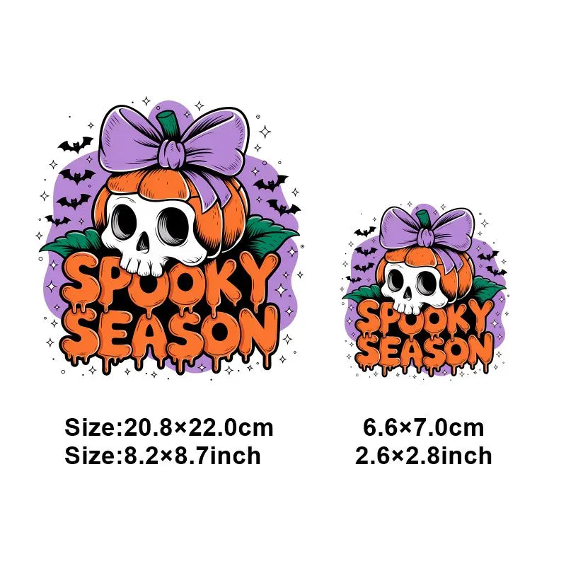 "Halloween is a Life Style"Patch Stickers Iron On Transfers for Clothing Iron Halloween Ghosts Stickers Fusible Applique Badge
