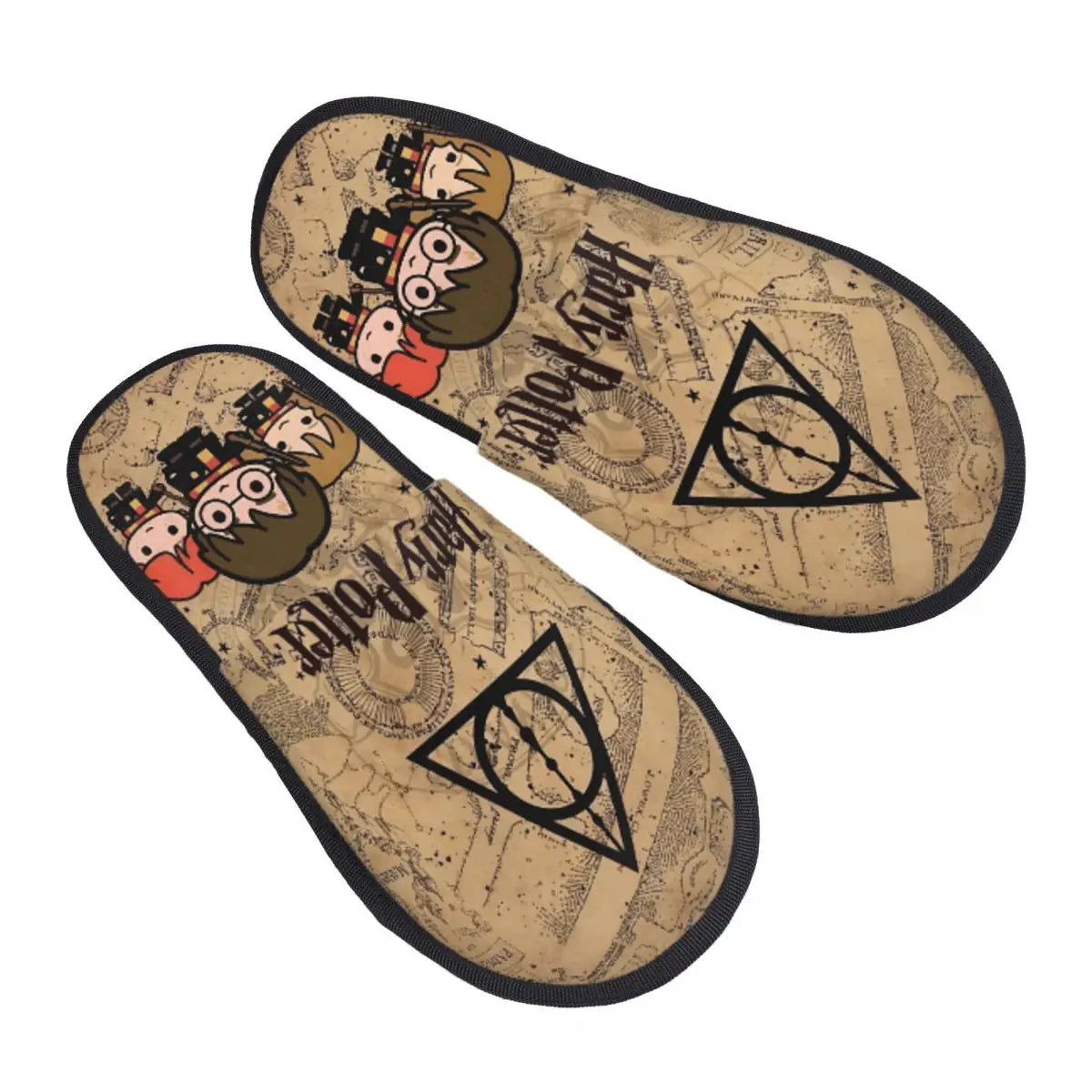 Winter House Cotton Slippers Harrys Potters Magic School Accessories Household Fur Slides Slippers Indoor Cozy Anti Slip Slides