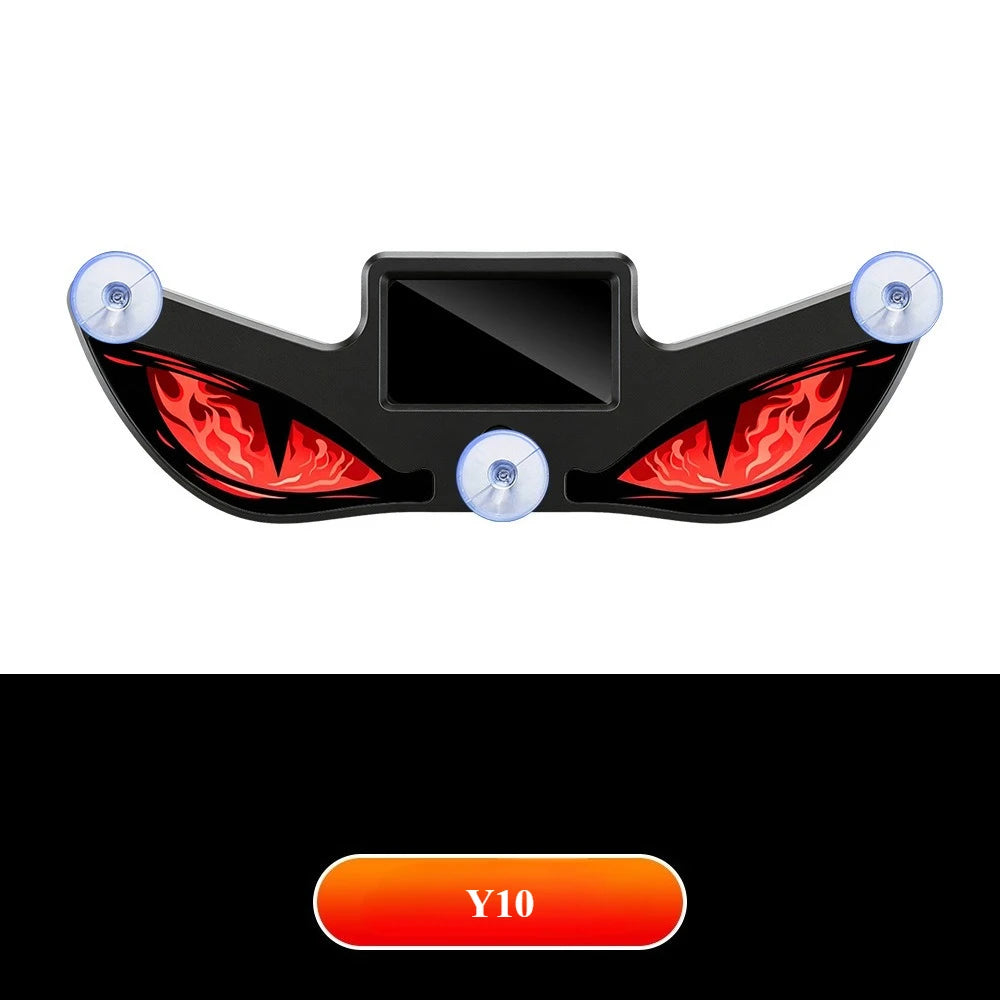1Pc LED Dynamic Expression Neon Light, Car Solar Devil Eye Light, Rear Window Anti-Rear-End Warning Light