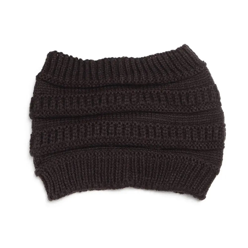 1Pcs Women Girl Autumn Winter Hair Accessories Headwraps Headwear Ponytail Beanie Hat Ear Warmer Hair Band Knitting Headband