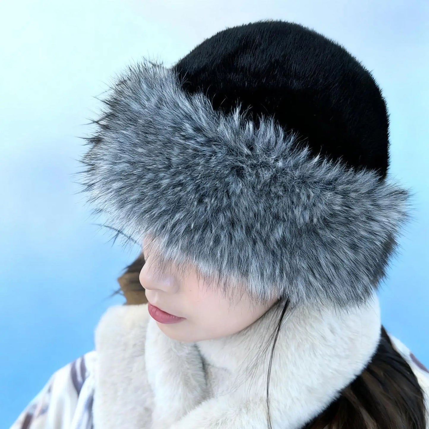 Warm Winter Hat for Women Faux Fur Lined Bucket Cap Windproof Fisherman Hat for Walking Travel Hiking Camping Snow