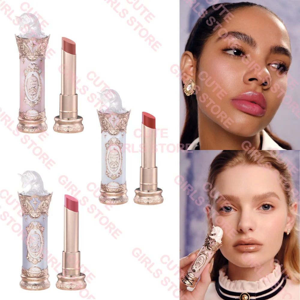 Flower Knows Knight Unicorn Glazed Lipstick: High Pigment Long-Lasting Non-Stick Lip Gloss for Makeup Enthusiasts