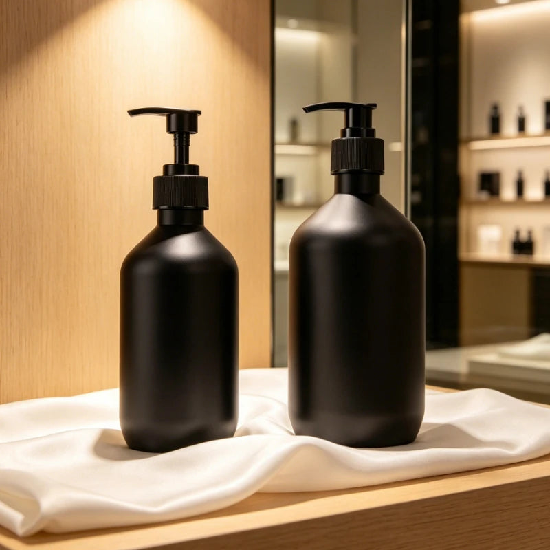 300/500ML Matte Black Liquid Soap Dispenser Refillable Shampoo Conditioner Body Lotion Container for Bathroom Supplies Hotel