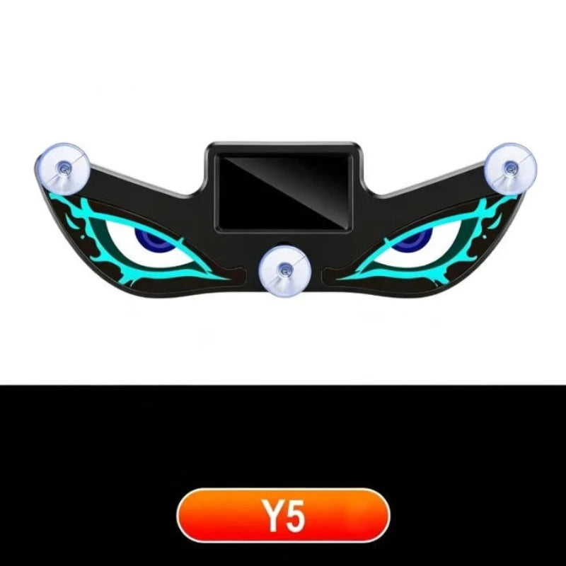 1Pc LED Dynamic Expression Neon Light, Car Solar Devil Eye Light, Rear Window Anti-Rear-End Warning Light