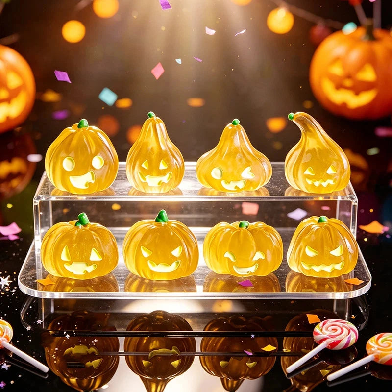 Halloween Luminous Pumpkin Decoration Cute DIY Expression Micro Landscape Small Desktop Ornaments Home Garden Figurines