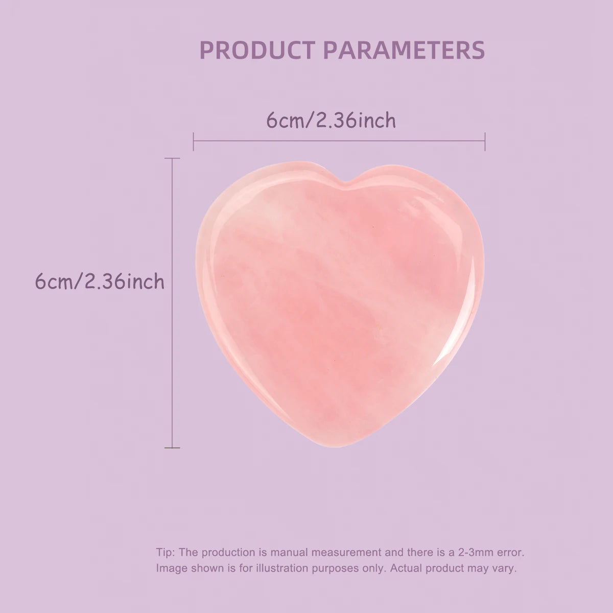 1pc 6cm Rose Quartz Guasha Board Heart Pink Crystals Stone Gifts Natural Quartz Love Crystal Home Decor Good Gift Skin Care Tool