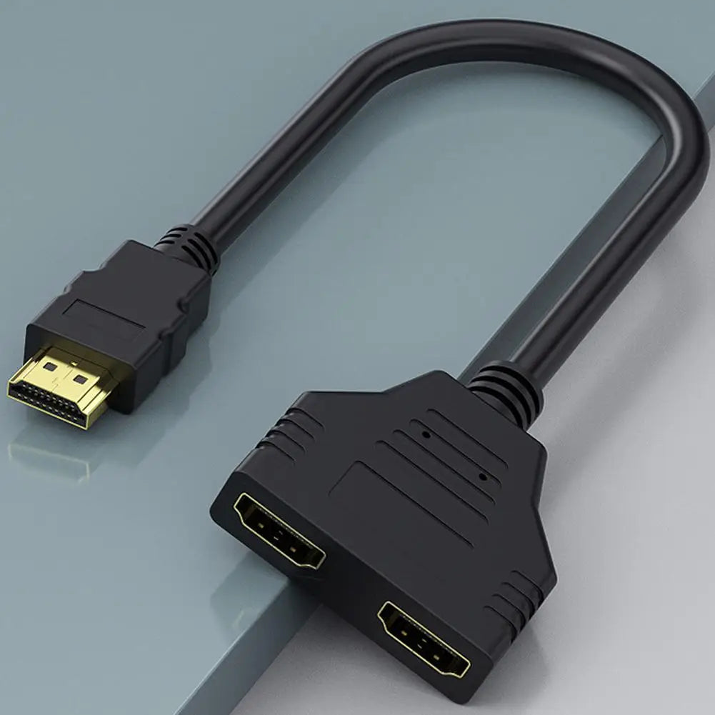 4K Computer Monitor HD Cable HDMI One In Two 30cm HD 1080P HDMI Splitter, One Input To Two Output Adapter Cable HDMI-compatible