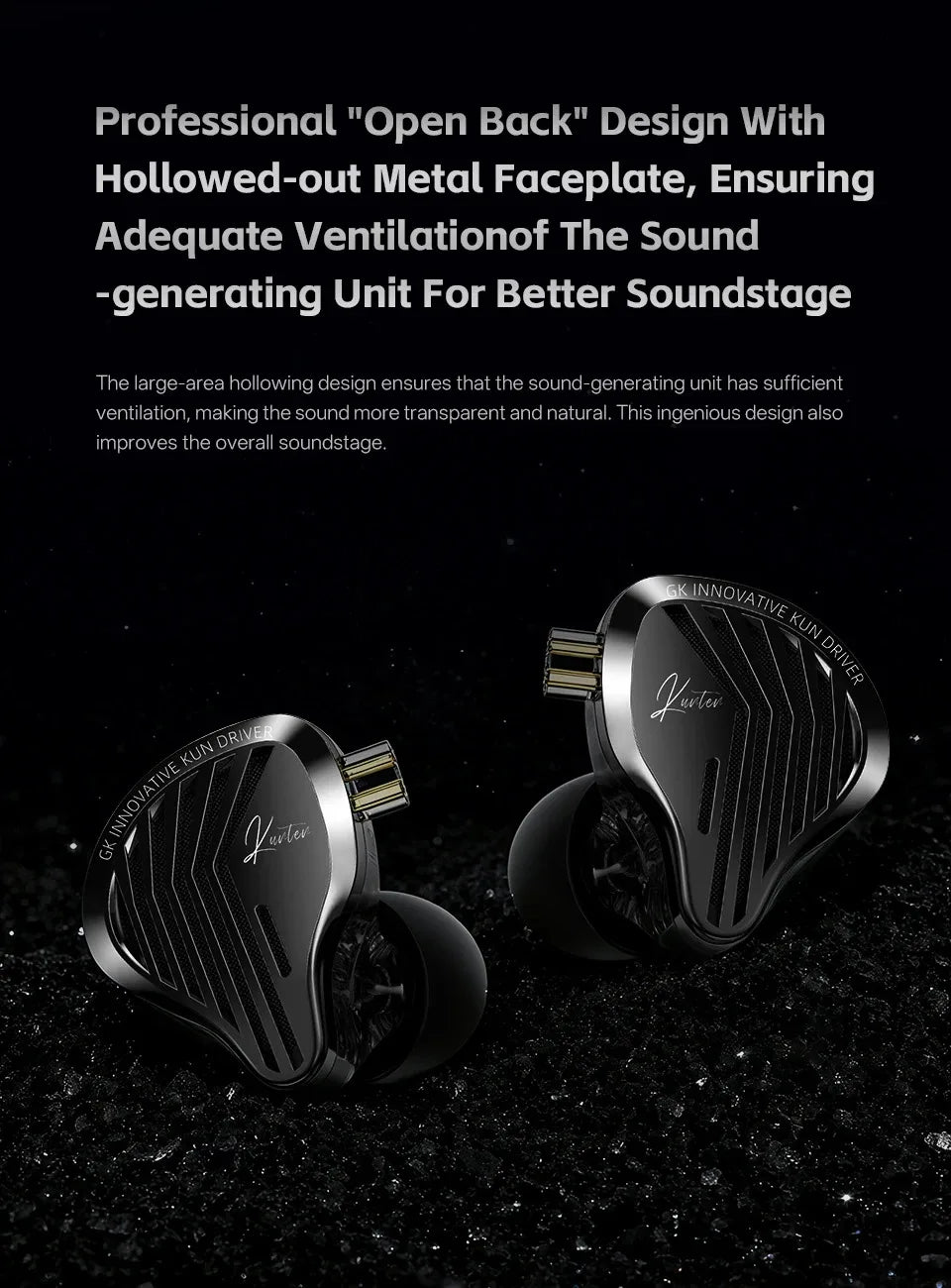 GK KUNTEN Metal Earphone HiFi In-Ear Earbuds 2pin 3.5mm Removable Cable With Microphone Type-c For Music Game KZ