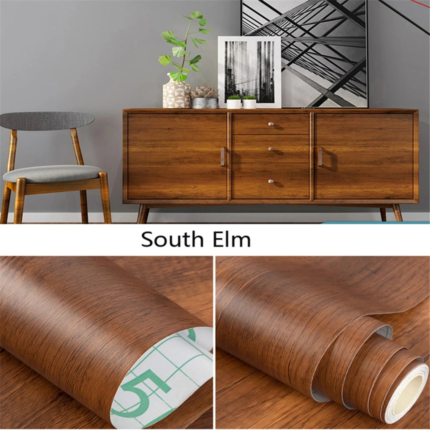 Waterproof Wood Grain Vinyl Self Adhesive Contact Paper Peel and Stick Wallpaper for Cupboard Table Furniture Home Decoration