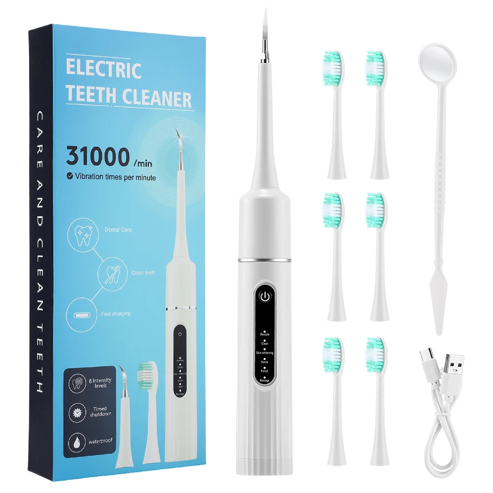 Sonic Electric Toothbrush Teeth Whitening Kit Tooth Whitener Calculus Plaque Tartar Remover Tools Cleaner Stain Oral Care