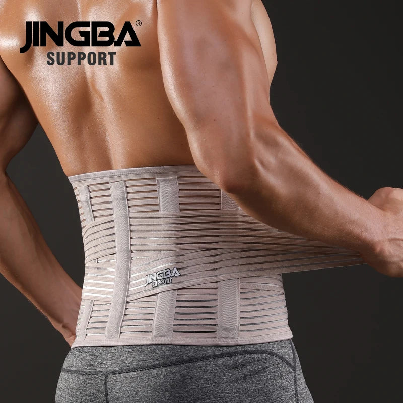 JINGBA SUPPORT Waist Trainer Body Shaper Abdominale Sports Lumbar Joint Protector Sports Fitness Sweat Belt Faja Hombre