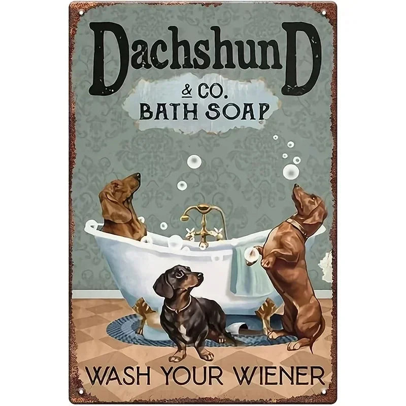 Bar tin painting，Alluring Funny Tin Sign - Retro - Style Toothbrush & Toilet Paper Tin Sign,Designed for Inviting Bathroom