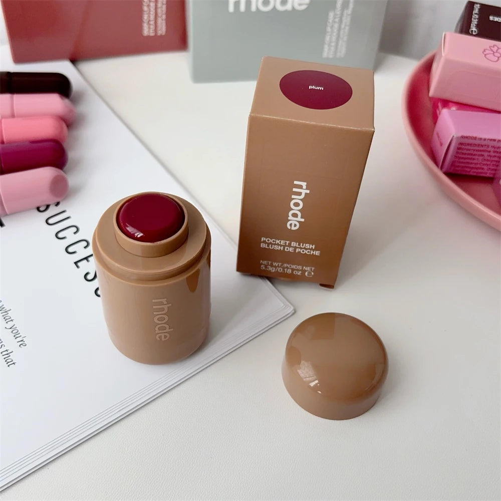 Rhode New Lip Stick Lip GlossesPocket Blush Lip Cheek Hydrating Glazing Mist Natural Rouge Powder Blush Cream Cheek Makeup Bag