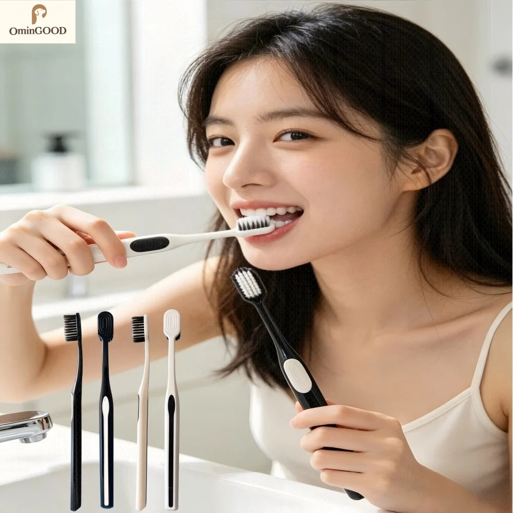 2-12PCS Soft Toothbrush Deep Cleaning Oral Hygiene Silicone Bristles Toothbrush Gentle For Gums Ultra Fine Adult Dental Brush