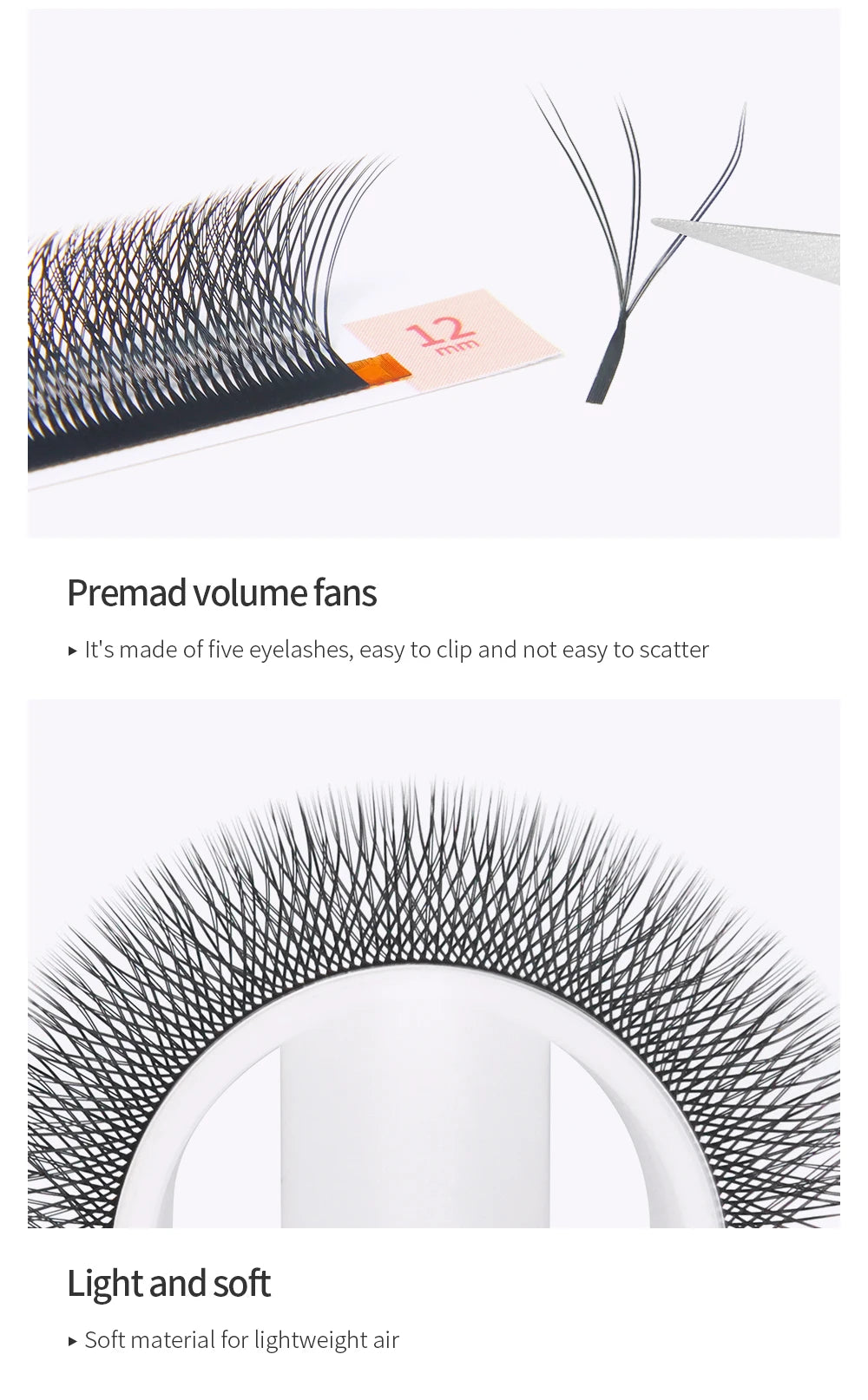 GLAMLASH 2tips 3D W Shape Lashes Extension Premade Volume Fan Eyelashes W Style Shaped Lash Makeup Supplies Natural EyeLash