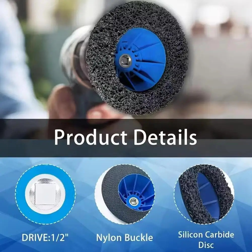 Tyre Rim Grinder Tool High Strength Impact Resistant Plastic 12 Inch Drive with 14 Inch Hex Adapter for Car Truck Motorcycle SUV