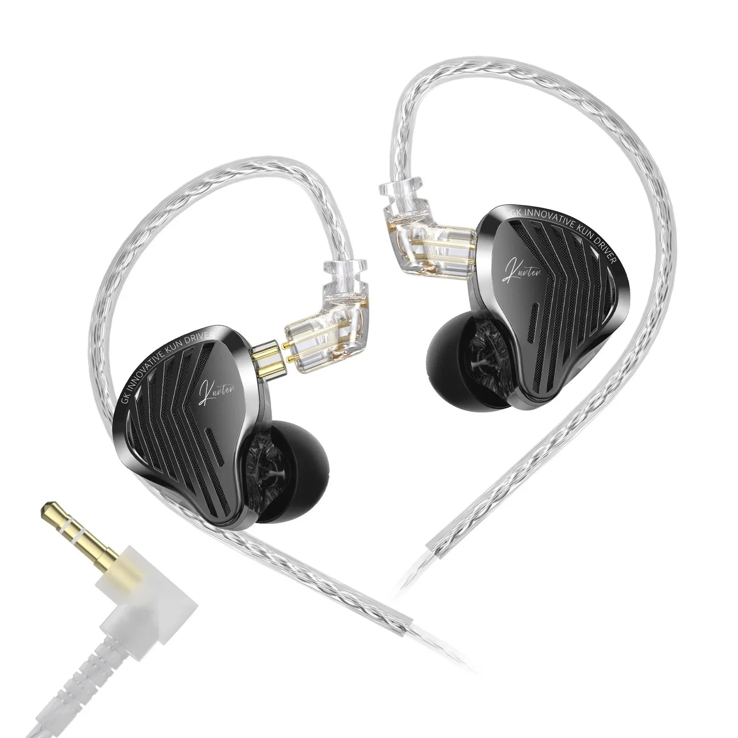 GK KUNTEN Metal Earphone HiFi In-Ear Earbuds 2pin 3.5mm Removable Cable With Microphone Type-c For Music Game KZ