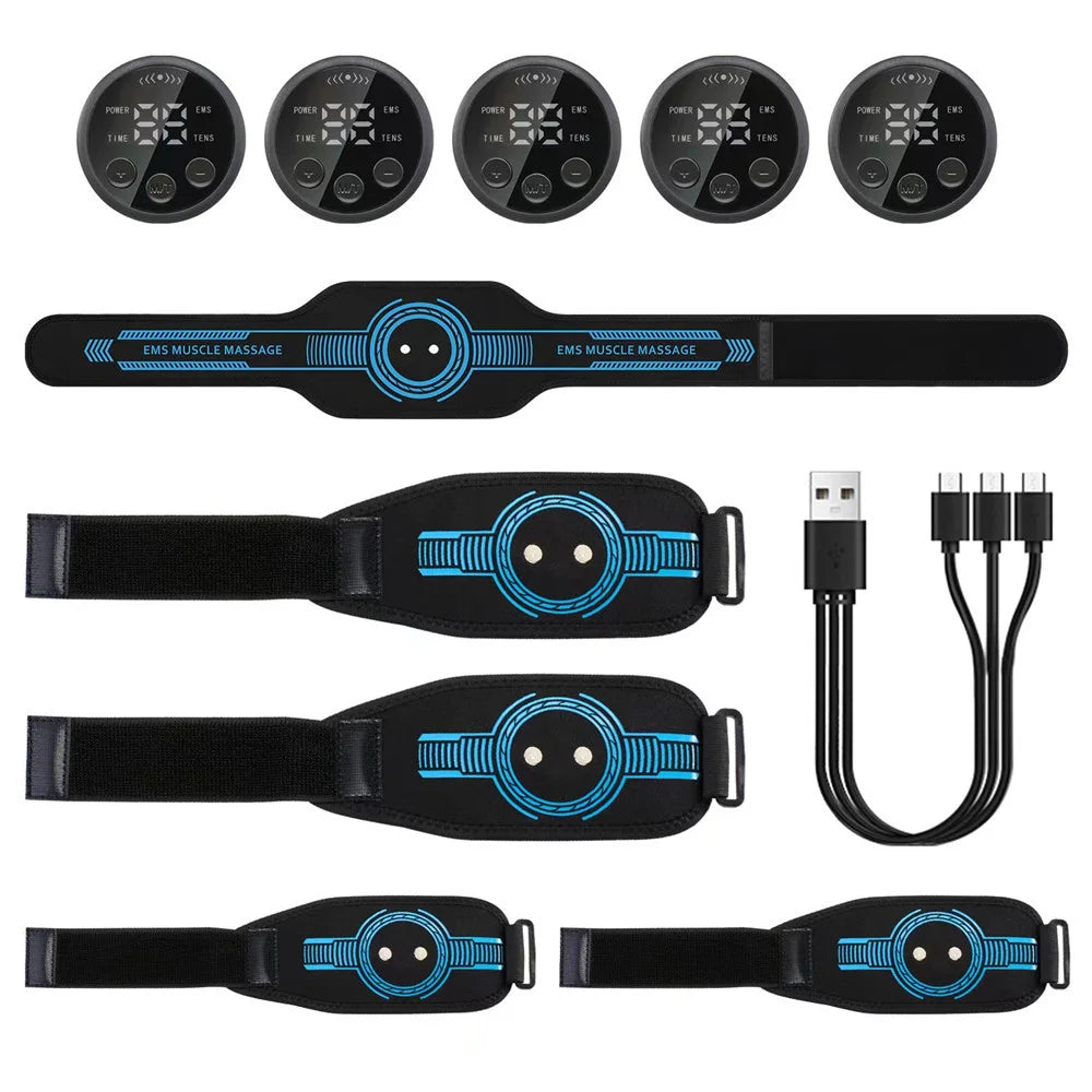 Intelligent EMS Belt Massage Set Full Body Muscle Stimulation Trainer Abdominal Fitness Device USB Charging Version