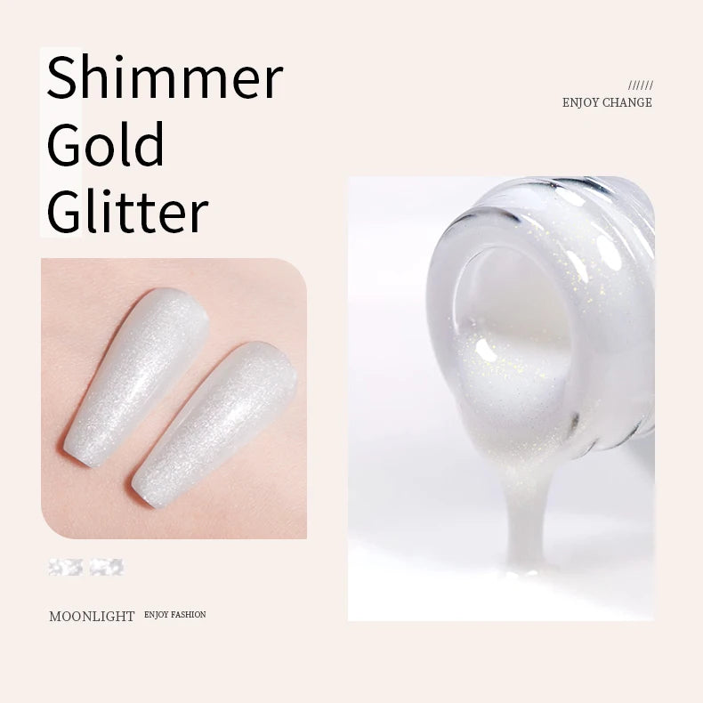 RSNAIL Milky White Nail Gel Polish Sparkling Moonlight Flash Gel Polish High Gloss Sparkling White Summer SoakOff UV LED Varnish