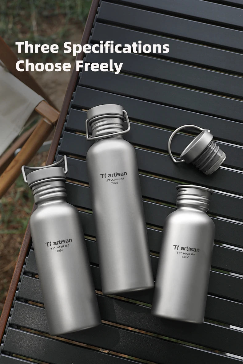 Tiartisan Titanium Ultralight Cycling Water Bottle Outdoor Hiking Climbing Drinking Bottle Reusable Wide Mouth Sports Bottle