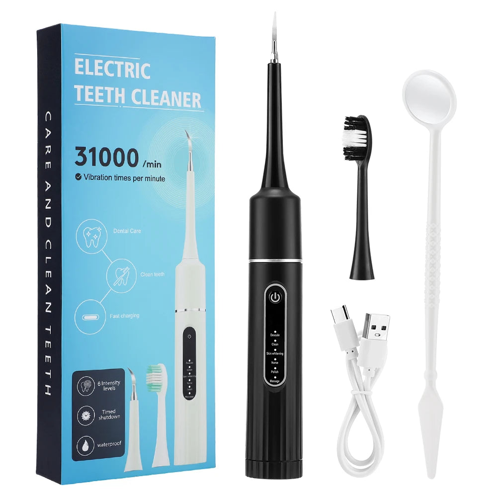 Sonic Electric Toothbrush Teeth Whitening Kit Tooth Whitener Calculus Plaque Tartar Remover Tools Cleaner Stain Oral Care
