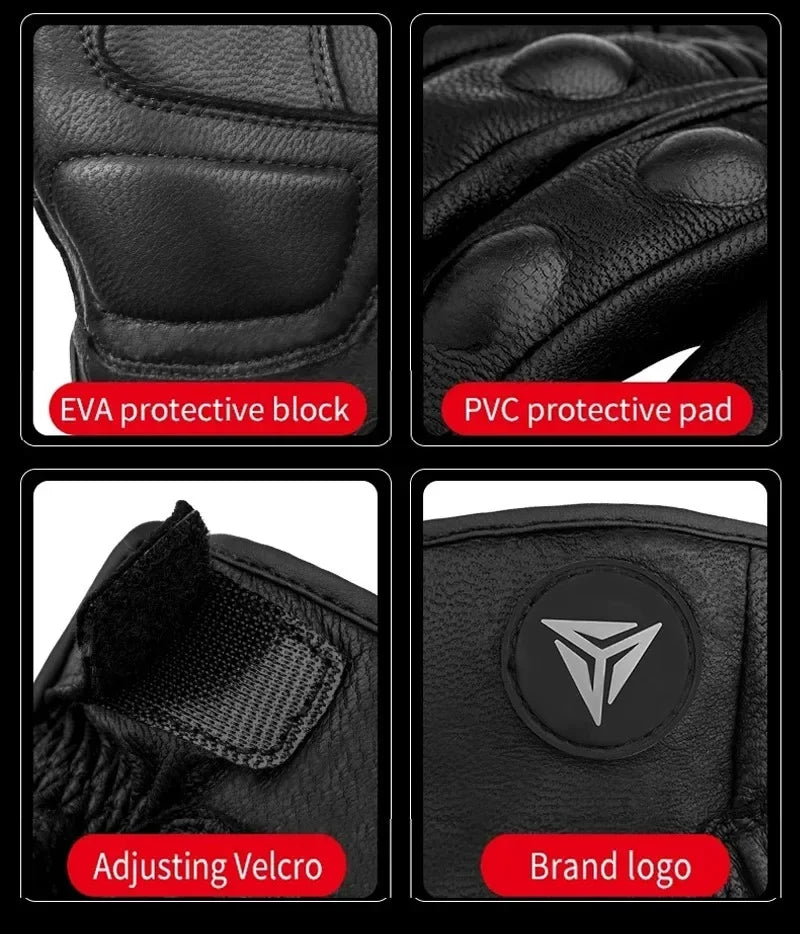 Motowolf Winter Motorcycle Bike Warmer Gloves Windproof Thermal Touch Screen for Men Women Genuine Leather Riding Accessories