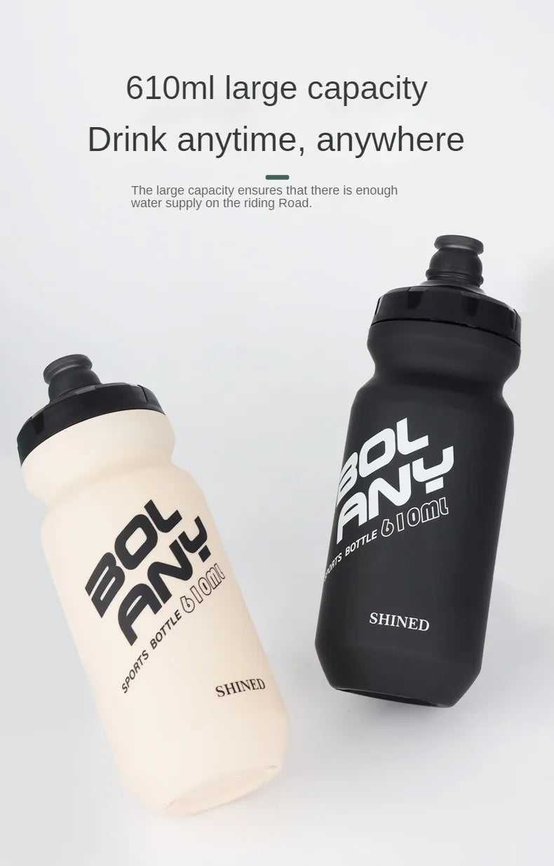 610ML Sports Water Bottle Rubber Paint Plastic Squeeze Bottle for Bicycles Portable Outdoor Cycling Kettle