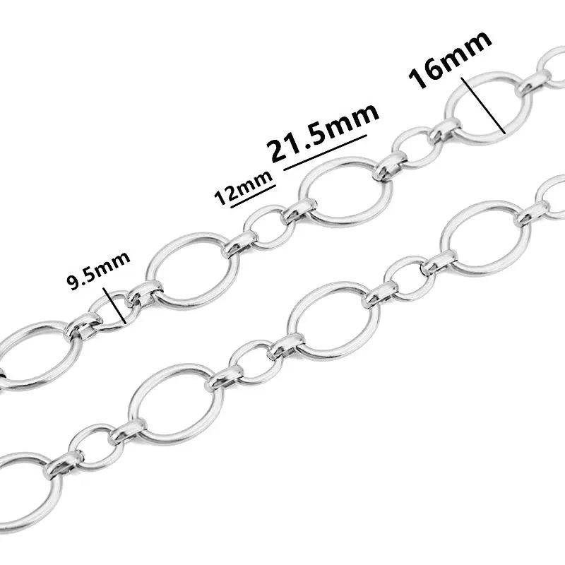 1 Meter Stainless Steel Large Heavy Chunky Hip Hop Punk Link Gold Color Chains DIY Jewelry Materials Handmade Necklace Bracelets