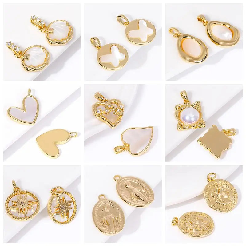 18K Gold Plated Brass With Center U-Bar And Open Ring Cable Chain Ear Thread Ear Wire Earrings DIY Earring Making Supplies