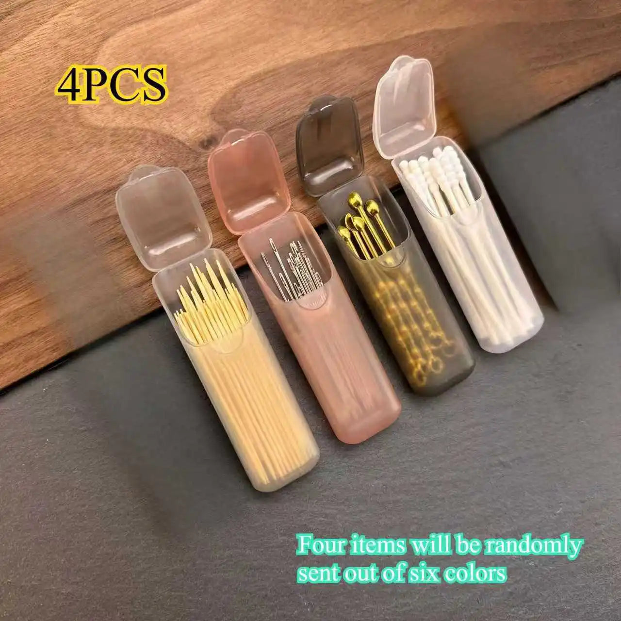 Mini Portable Storage Box with Compartments Travel Small Parts Organizer for Pill Toothpick Dental Floss Jewelry