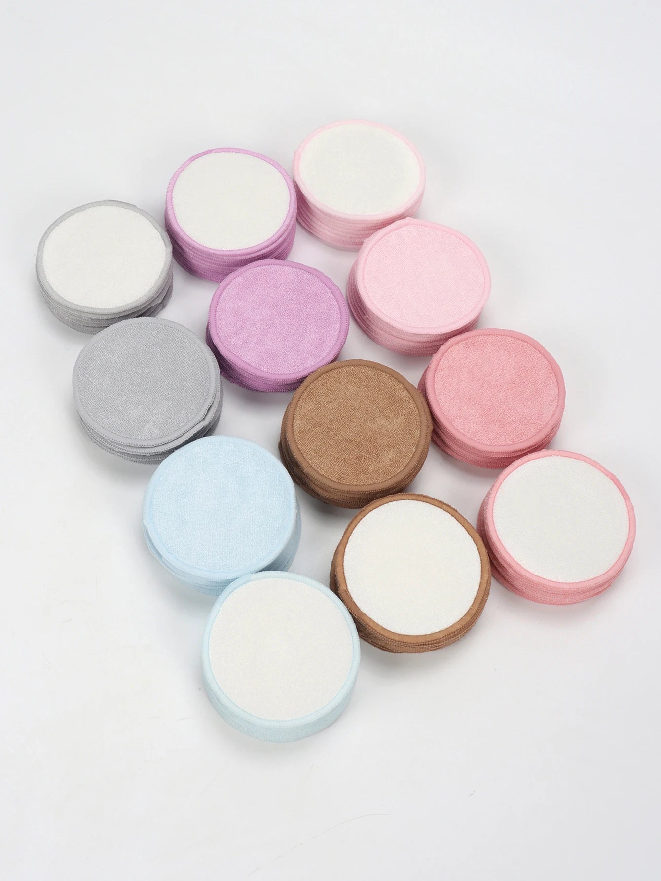 Double Round Makeup Remover Pads 20Pcs + Cleaning Mesh Bag, Machine Washable, Reusable, Suitable for All Skin Types